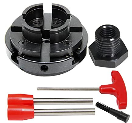Mandrin de tour for le travail du bois, mandrin de tour à bois de 4 pouces, centrage automatique à 4 mâchoires de 100 mm, adapté au travail du bois et aux accessoires d'outils de travail du bois(M18 X