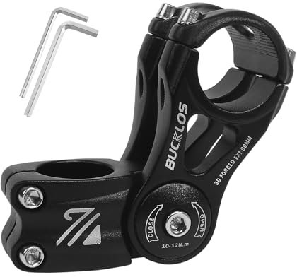 BUCKLOS Adjustable Bike Stem MTB 25.4mm 31.8mm 90/110/130/145mm 80 Degree Bike Stem Riser for Angle Adjustment, Bicycle Handlebar Extension for Commuter Bikes, E-Bike, Mountain, Road Bicycles