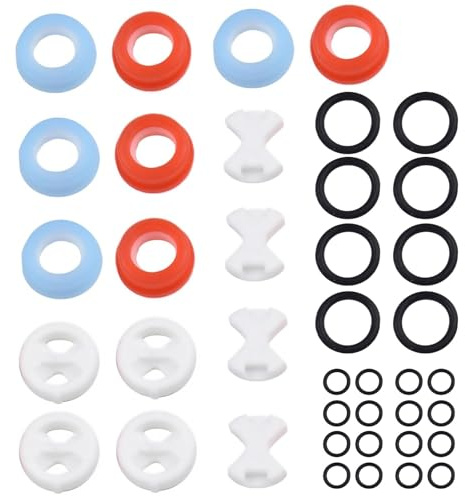 48-Piece Universal Faucet Repair Kit with Ceramic Disc Valves & Silicone Seals｜1/2-Turn Leak Fix for Kitchen/Bathroom Sink Mixers