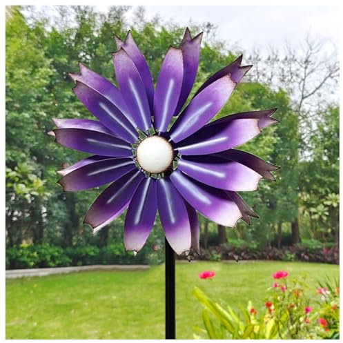 Hazomeu Magische WindmüHle 149cm Deko WindmüHlen FüR Den Garten XXL WindmüHle FüR Terrasse Und Garten,Purple