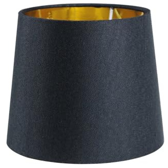 Sinta 7 Lampenschirme Modern Tapered Lampenschirm Ersatz Schwarz Gewebe Einfacher Stil Lichtschattierung Mit Gold Futter für E27/E14 Tischleuchte/Wandleuchte