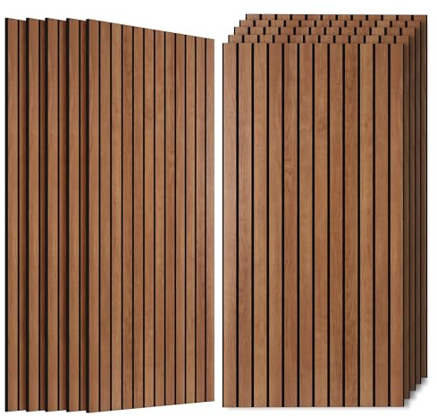10 Pack Acoustic Panels Sound Absorbing, 47.2”x23.6” Sound Dampening Panels, Decorative Soundproof Wall Panels with Simulated Wood Grain Finish, for Office,Home Theater,Studio,Living Room, Cherry