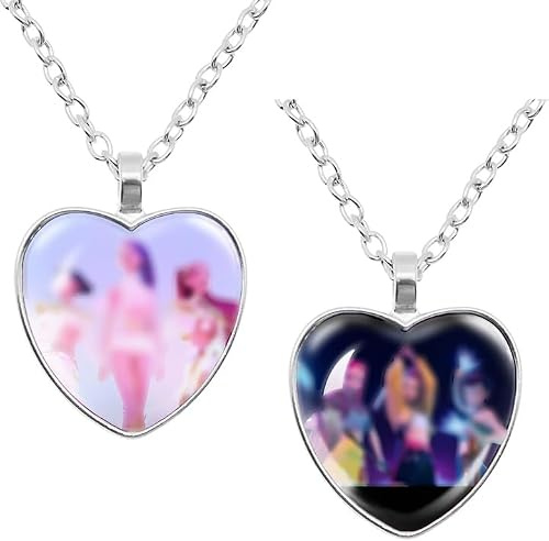 Kanfyyl Necklace, Huntrix Merch, 2 pcs Heart Pendant Necklace Accessories, Trendy Accessory for Parties and Gifts