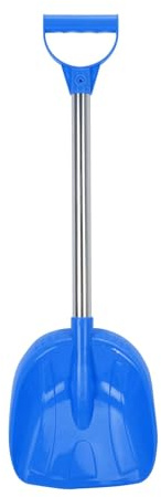 Kinder Schneeschaufel mit Edelstahlgriff 59 cm | Robuste Schaufel für Sand & Schnee | Stabile Kunststoffschaufel Kinderschaufel für Strand, Garten & Winter | Spielzeug Schaufel für Draußen (Blau)