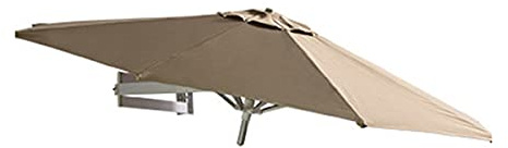 QYYZTQY terrasse à Montage Mural, parasols d'extérieur en Aluminium, Parasol Rond de 7 Pieds pour marché, Cour, Piscine, Kaki-2,2 m