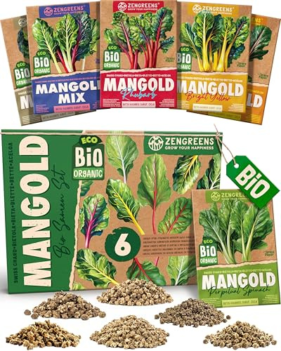 ZenGreens® - Set de semillas de acelga eco - 6 variedades para cultivar fácilmente en el jardín, balcón o parterre elevado - Sementes verduras