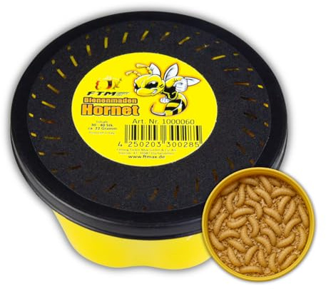 Lebende Bienenmaden – Premium Angelköder für Forellen & Saibling – Frische | aktive Ködermaden für Pose, Grundblei & Sbirolino – Lebendfutter