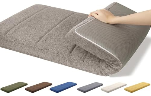 AQIGR Bankkissen 100x40 120x40 140x40 80x40 150x50 Bankauflage Sitzkissen Bank Sitzauflage Sitzbank Auflage Polster fur Kissenauflage Küchenbank Gardenbank Essbank(Khaki,40x110CM)