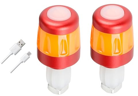 OAJABBGE Schnellinstallations Fahrradlenker Sicherheitslampe LED Drehgriffleuchte Mit Hoher Helligkeit Stangenende Sicherheitswarnleuchte Dauerhafte Elektroroller Lenkerbeleuchtung