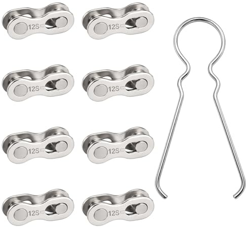 8er Set Kettenschloss 12-fach mit Kettenzange, Premium Missing Link Kettenglied für Fahrradkette, Master Link (Kompatibel mit Shimano 12-fach Kette & SRAM Systemen) für MTB & Rennrad