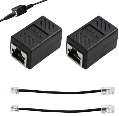 2 PCS Adaptateurs Rj45 Vers Rj11 Noir, Convertisseur 8P8C Vers 6P4C, Modem Adsl Et Téléphone Rj45 Vers Rj11 Et Efficace, Préservant La Simplicité Et La Commodité D’Une Installation Facile