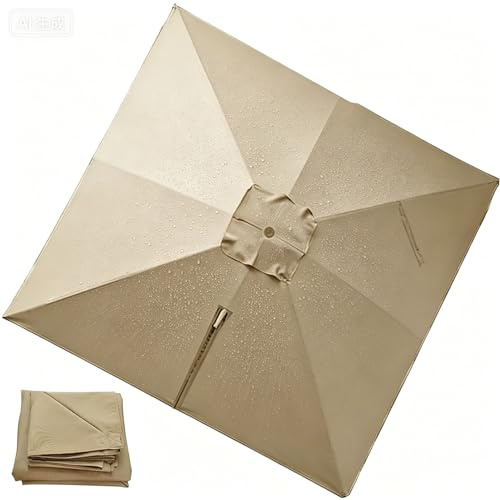 Copertura Di Ricambio Per Ombrellone da Giardino, 8 Stecche Telo Di Ricambio Per Ombrellone Quadrato 2.5x2.5/3x3/4.0x3.0m, Impermeabile Baldacchino Di Ricambio Ombrellone(Color1,8Ribs:300x300cm)