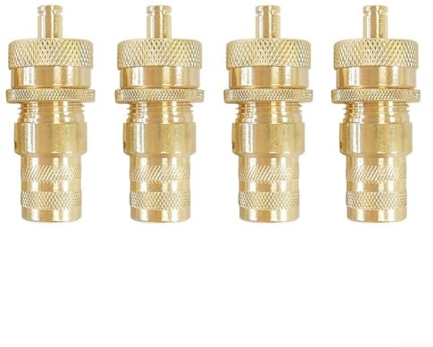 4 Stück Reifen Druckablassventil Messing Einstellbar 0-60 PSI Automatisches Entlüftungsventil für Auto und für Motorrad Schnellmontage Werkzeuglos Passend für Standard