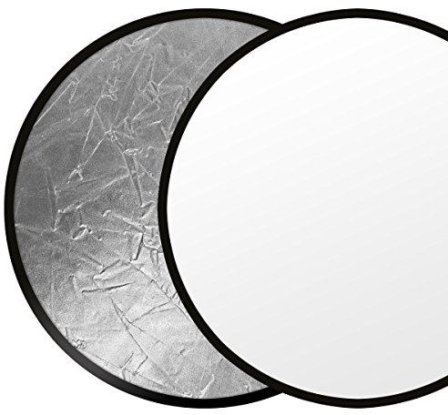 ayex Faltreflektor praktisch für Studio- und Außenaufnahmen Silber/Weiß Ø 110cm Inkl. Transportbeutel