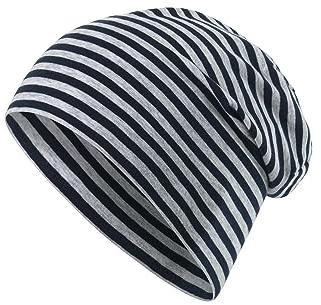 Sterntaler OCS Beanie – Lässige Slouch Beanie Mütze aus Melange Singlejersey Geringelt (Bio) – Unisex Kopfbedeckung – variabel tragbar – Baby und Kinder – marine, Größe 53