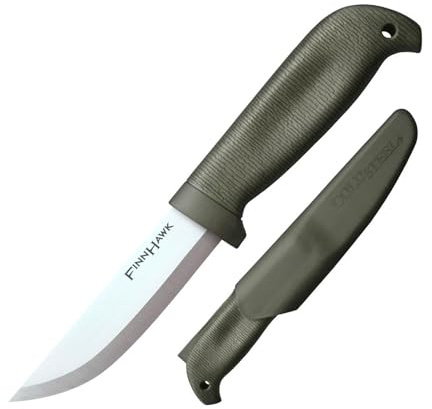 Cold Steel, Finn Hawk, Outdoormesser, Drop Point Klinge, TPR Griff, Satin Finish, 4116 Klingenstahl, scharfes Messer für Abenteuer, Outdoor liebhaber, Outdoor tool