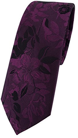 TigerTie - Corbata - Floral - para hombre Morado Lila Violett Schwarz Talla única