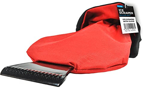 Simply ICE003 Durable Windscreen Ice Scraper with a Cozy and Waterproof Fleece Glove for Extra Warmth and Protection