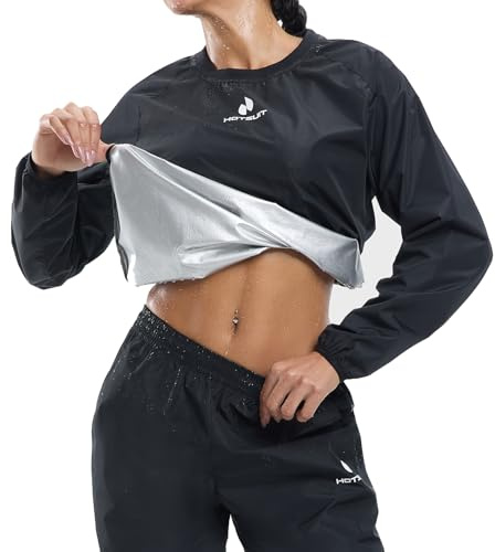 HOTSUIT Sauna adecuadas para Las Mujeres la pérdida de Peso Gimnasio Entrenamiento Chándal Trajes de Sudor, Negro, S