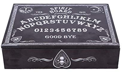 Nemesis Now Schwarze und weiße Spirituosenplatte und Planchette, Schmuck-Aufbewahrungsbox mit Spiegel, MDF, Einheitsgröße