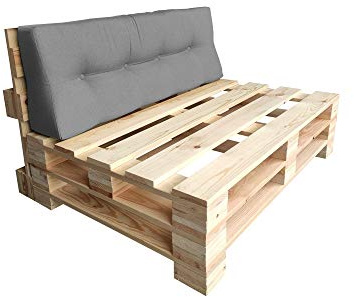 chilly pilley Palettenkissen Palettenauflage Schräg Geschnitten Gesteppt Palettenpolster Gartenkissen Garten Kissen Indoor Outdoorkissen Farben und Größen (Rückenkissen 120x40x10/20, Grau)