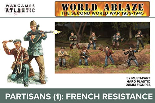 Wargames Atlantic World Ablaze - La Seconda Guerra Mondiale 1939-1945: Partigiani (1) Resistenza Francese (32 Multi Part Hard Plastic Figure 28mm)
