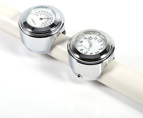 7/8 1 Uhr Motorrad, Motorrad Lenker Uhr, Motorrad Uhr Temperatur & Thermometer, Weiß