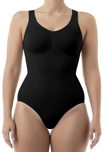 Farmacell Shape 608 (Negro, 3XL) Body moldeador y contenitivo con efecto push-up