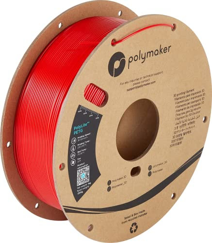 Polymaker PB01017 PolyLite Filament PETG hitzebeständig, hohe Zugfestigkeit 2.85mm 1000g Rot 1St.