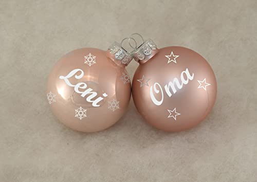 Weihnachtskugel mit Wunschname - Rose