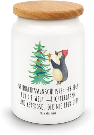 Mr. & Mrs. Panda behälter Pinguin Weihnachtsbaum - Geschenk, Weihnachten, Winter, Kaffeedose, Keksdose, Frischhaltedose, gebäckdose, zuckerdose