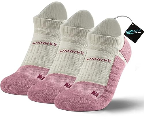 Rahhint Coolmax Compressione 3 Paia Corti Calze Running per Uomo e Donna, Anti-Vesciche, Calze Sportivi Uomo Donna, rinforzati tallone e punta, Umidità e Traspirazione