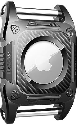 IP68 Wasserdichte Airtag-Hülle für Hundehalsband [1 Pack] Airtag Hundehalsbandhalter Hartes TPU Vollschutz Airtag-Halterung mit abnehmbarem Griff Katze Hund GPS Tracker Anti-Verlust Air Tag Abdeckung