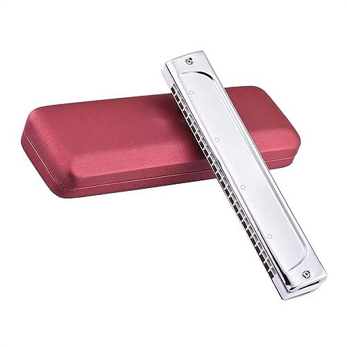 24-Loch-Edelstahlabdeckung, Rohrblatt Aus Phosphorbronzelegierung, Tremolo-Mundharmonika Für Erwachsene, Spieler Und Studenten Mundharmonika Musikinstrument (Color : C tone)
