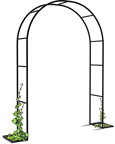 Arbours, Garden arbours, Garden Arch/Wedding Arch Rose Arch Guardian Garden Column, Arch for Climbing Plants, Metal Garden Arch, for Garden Pergola Lawn, Easy To Assemble (White W180xH220cm/W71xH
