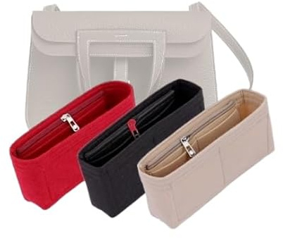 LinerLink Taschen-Organizer für Hermes Halzan 25 Taschen (L x H x T) (25 x 17 x 8 cm), handgefertigter Tascheneinsatz, 2 mm Filztascheneinsatz, Damen-Handtaschenformer (schwarz, Stil B: seitlicher