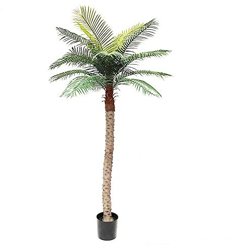Künstliche Palme, 150/180/200 cm, groß, Kunststoff, für Zuhause, grüner Topf, Kunstpalme, künstliche Pflanze für Zuhause, Innen- und Außenbereich, Veranda, Balkon, Dekoration, UV-beständig, 180 cm