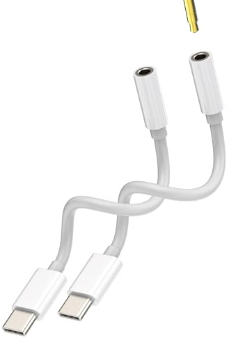 Lot de 2 adaptateurs USB C vers Jack 3,5 mm pour Apple iPhone15 Pro Max Plus Mini pour iPad Compatible avec Samsung DAC Casques Audio Voiture Accessoires Casque Type C Câble Type C Auxiliaire