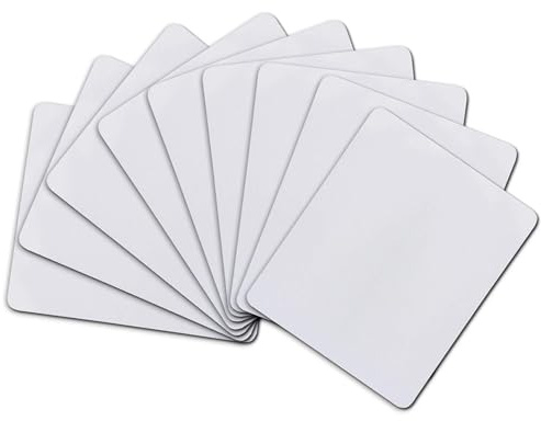 EXTREMEGRIPPRO 50 weiße Sublimations-Mauspads, blanko, rechteckig, Schreibtischunterlage zum Bedrucken von Wärmepresse, mit rutschfester Gummiunterseite für Anpassung, Zuhause, Büro, Laptop und