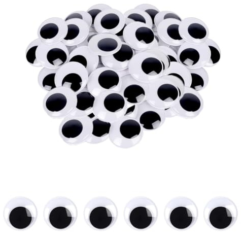 50 occhi autoadesivi oscillanti, 30 mm, occhi in plastica per fai da te, occhi di bambola, occhi oscillanti, occhi neri, occhi di bricolage, wiggle Googly eyes per fai da te