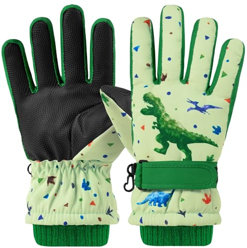 Kinder-Skihandschuhe, wasserdicht, Winter, Schneehandschuhe, Snowboard-Handschuhe, rutschfest, winddicht, Sport-Fäustlinge für Jungen, Mädchen, Jugendliche, Rodeln, Reiten, Fahren, Wandern