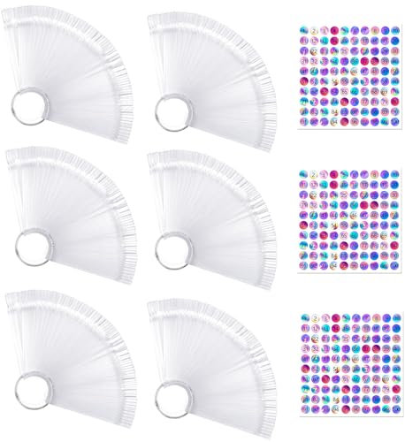 AiQInu 300 Pièces Nuancier Ongles, Présentoir Ongles Nuancier, Palette Maquillage Vernis à Ongles,Transparentes, Accessoire Ongle avec 3 Autocollants Numérotés 1-100