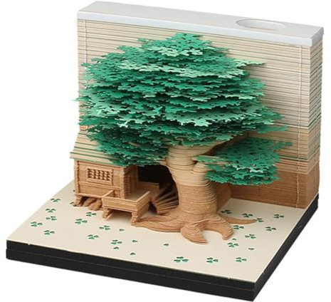 2025 Version anglaise Cabane dans les arbres avec sculpture en papier clair Note de décoration en papier 3D 3D Bureau T6m1