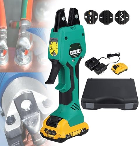 forplubossmmp Pince À Sertir Hydraulique | Outil pour Câbles Et Bornes Électriques | Pinces À Sertir Électriques Alimentées par Batterie 21 V pour Bornes Pré-Isolées,Nues | Sertissage 0,25 À 10M㎡