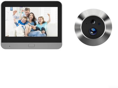Apartamento WiFi puerta mirilla cámara con 4 3 pulgadas color monitor, sensor de movimiento PIR, intercomunicador con reducción de ruido