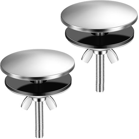 Thatyro 2PCS Kitchen Sink Hole Cover Stainless Steel Faucet Hole Covers 2 Inch Sink Sprayer Hole Cap Sink Tap Hole Plate Stopper Cover Blanking Metal Plug (Silver)