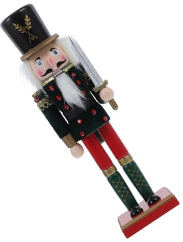 Cabilock Soldato Schiaccianoci in Legno Classico Statuetta Tradizionale Per Decorazioni Da Tavolo Festive Figura Di Soldato Decorativa