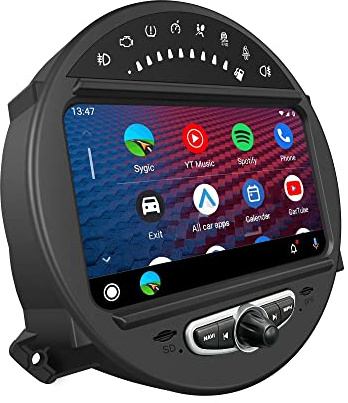 Wireless CarPlay for Mini Cooper CIC System R55 R56 R57 R58 R59 R60 R61 Radio Retrofit 6.5 to 8inch TouchScreen Android Auto Mirror Phone to Car Screen Android Car Stereo Dash Kit Reverse Camera