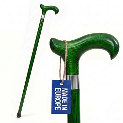 Dr. Watson Classic Derby Walking Stick – Handcrafted Ash Wood Cane with Polished Stainless Steel Collar