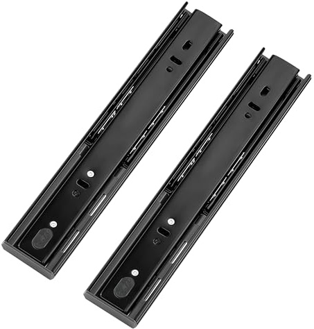 Glissiere pour Tiroir Robustes Avec Fermeture Amortie, Coulisse Tiroir Montage Latéral 250 300 350 400 450 500 550 600mm, Capacité de Charge Jusqu'à 45 KG avec Roulements à Billes, 1 Paire